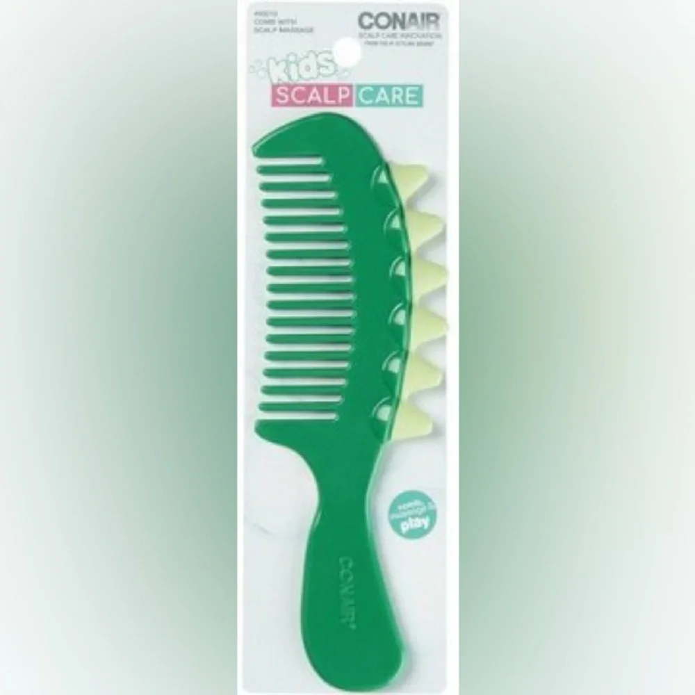 Conair Kids Green Comb w| Scales for Scalp Massage *BRAND NEW/ NEVER USED*